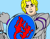 Desenho Cavaleiro com escudo de leão pintado por rafa