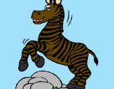 Desenho Zebra a saltar pedras pintado por alvaro