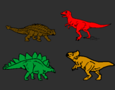 Desenho Dinossauros de terra pintado por 007