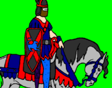Desenho Cavaleiro a cavalo pintado por lucas