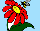 Desenho Margarida com abelha pintado por Sâmella