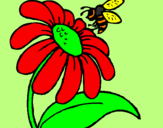 Desenho Margarida com abelha pintado por eefje