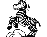 Desenho Zebra a saltar pedras pintado por joice
