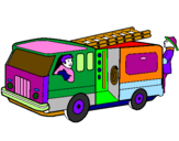 Desenho Bombeiros no camião  pintado por luiz felipe