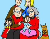 Desenho Família pintado por luiz