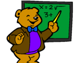 Desenho Professor urso pintado por daniela