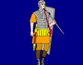 Desenho Soldado romano pintado por Thiago Gonçalves
