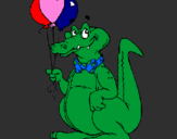 Desenho Crocodilo com balões pintado por DANYELL