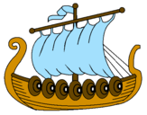 Desenho Barco viking pintado por Tiago