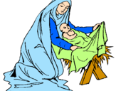 Desenho Nascimento do menino Jesús pintado por lucas