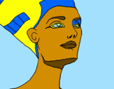 Desenho Busto de Nefertiti pintado por mmma