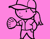 Desenho Jogadora de basebol pintado por vitoria