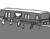 Desenho Passageiros à espera do comboio pintado por carlos