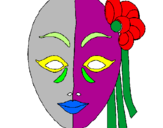 Desenho Máscara italiana pintado por Yasmin Leite