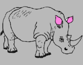 Desenho Rinoceronte pintado por joão victor