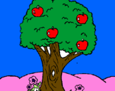 Desenho Macieira  pintado por luisa