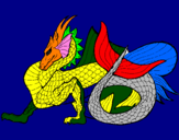Desenho Dragão de mar pintado por luiz    eduardo