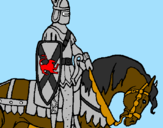 Desenho Cavaleiro a cavalo pintado por wagner