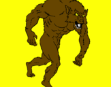 Desenho Homem lobo pintado por ygor
