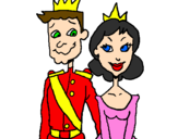 Desenho Príncipe e princesa pintado por carolina