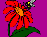 Desenho Margarida com abelha pintado por kriswanny