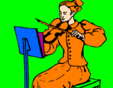 Desenho Dama violinista pintado por anliz