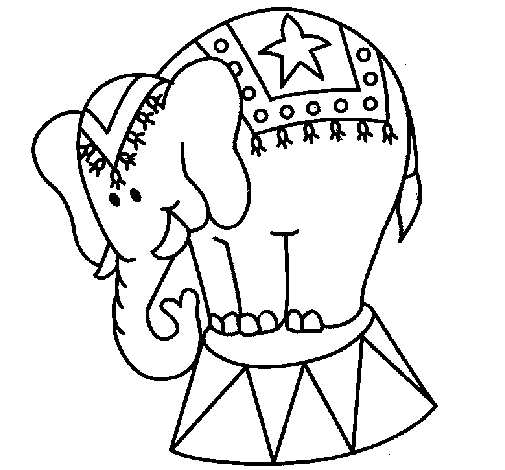 Desenho Elefante a actuar pintado por elefante