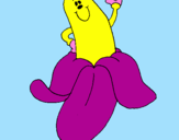 Desenho Banana pintado por bananinha dançarina