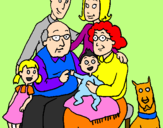 Desenho Família pintado por juliana letycia