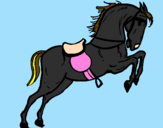 Desenho Cavalo com sela a saltar pintado por Nathiely