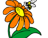 Desenho Margarida com abelha pintado por ewellyn