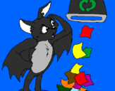 Desenho Morcego a recliclar pintado por JUNIOR =]