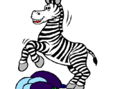 Desenho Zebra a saltar pedras pintado por Zebra