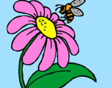 Desenho Margarida com abelha pintado por Maysa