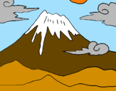 Desenho Monte Fuji pintado por mano 