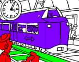 Desenho Estação de caminhos de ferro pintado por david