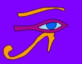 Desenho Olho de hórus pintado por mariana
