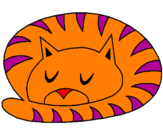 Desenho Gato a dormir pintado por Bruno