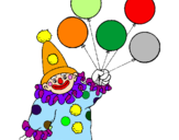 Desenho Palhaço com balões pintado por PALHACO