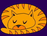 Desenho Gato a dormir pintado por samira