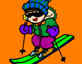 Desenho Menino a esquiar pintado por ponka