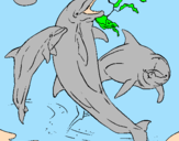 Desenho Golfinhos a brincar pintado por MARYANNA