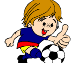 Desenho Rapaz a jogar futebol pintado por Renan