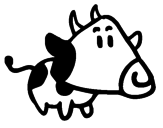 Desenho Vaca com cabeça triangular pintado por tati