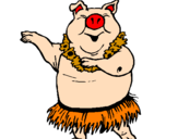 Desenho Porco havaiano pintado por alicia
