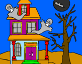 Desenho Casa do terror pintado por vanessa
