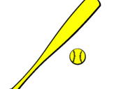 Desenho Bastão de basebol e bola pintado por nhzu