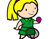 Desenho Rapariga tenista pintado por camila giacomo