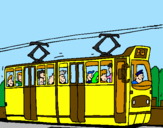 Desenho Eléctrico com passageiros pintado por andreia