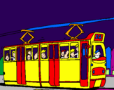 Desenho Eléctrico com passageiros pintado por naah
